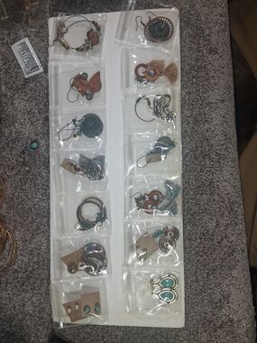Boutique Boho Turquoise & Copper Earrings And Braclets 30 Pieces Total